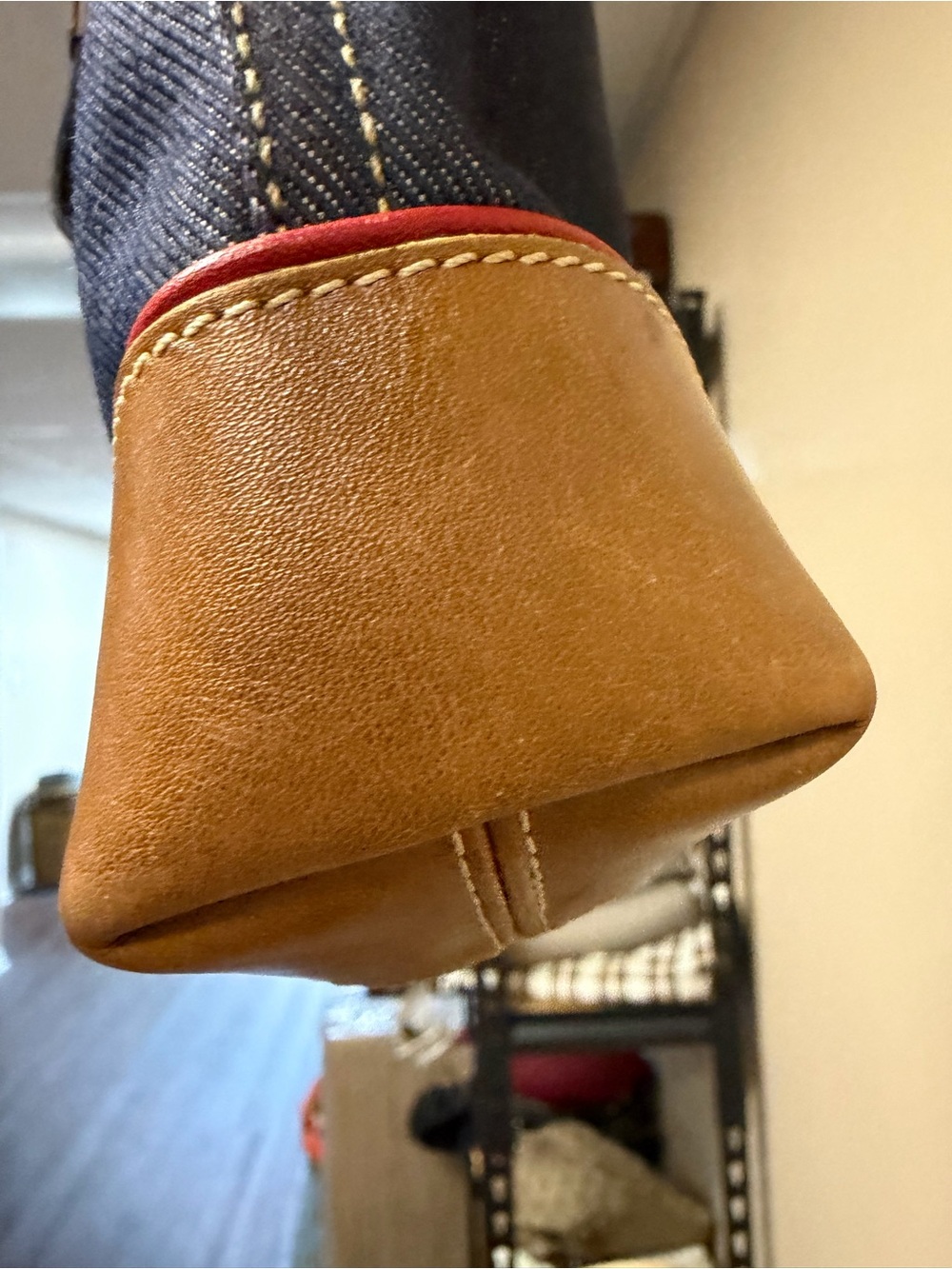 Coach Vintage 2003 Navy Denim Tote with Red & Brown Leather Trim style 6866 - Picture 16 of 16